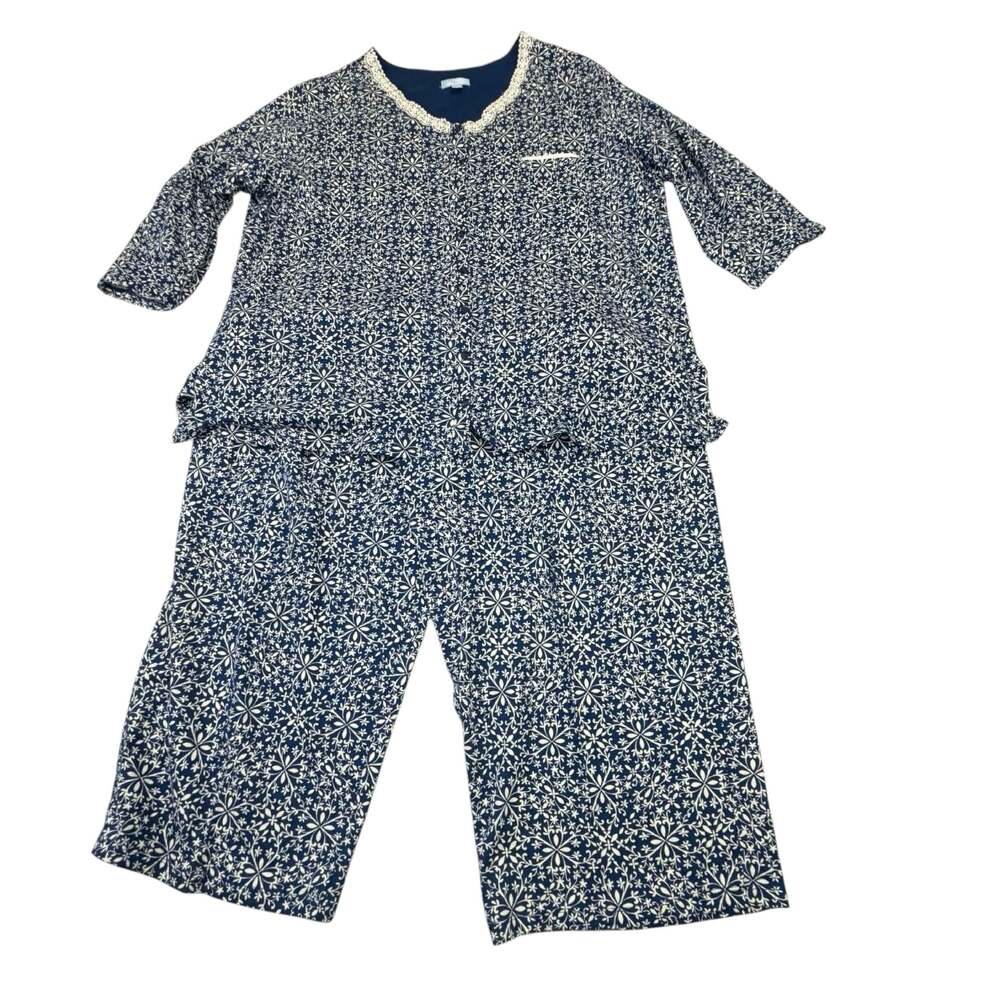 Celestial Dreams Women's Button-Front Floral Pajama Set